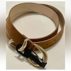 H&M Faux Suede Belt with gold-colored accents (Waist 32"-36") Women's SIZE LARGE